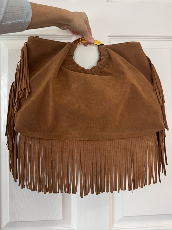 BCBGeneration Handbags - Bcbgeneration fringe faux suede bag western cowgirl gold metal handles hobo